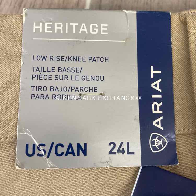 Ariat Heritage Low Rise Knee Patch Breeches, Size 24 L