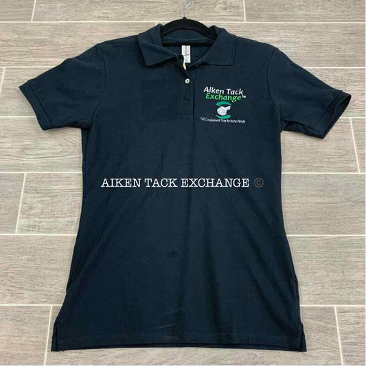 Aiken Tack Exchange Short Sleeve Polo Shirt, Black w/ Logo, Brand New