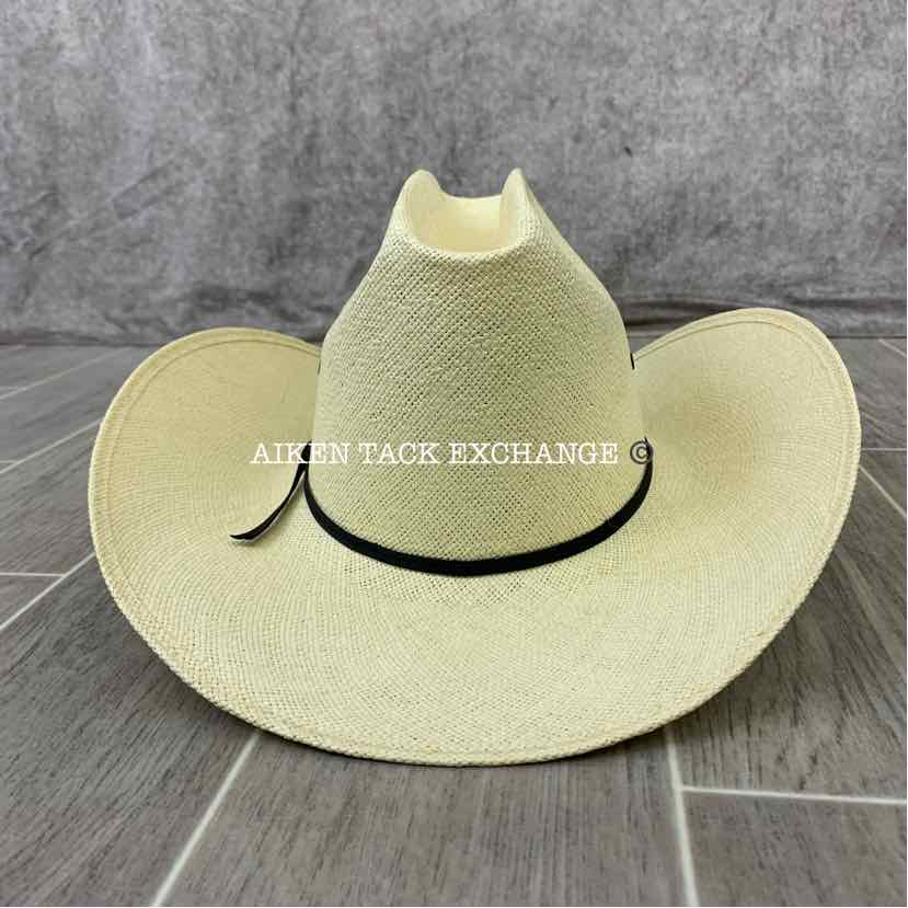 Size 6 7/8 Long Oval Resistol Self Conforming Western Hat, Beige