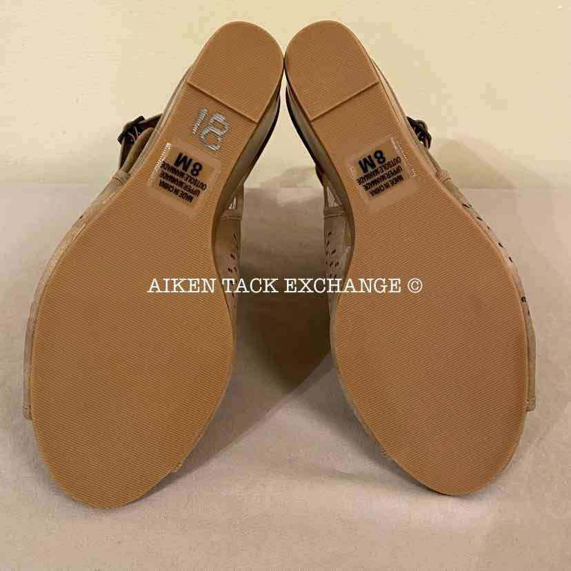 Women's 8, Coconuts by Matisse Peep Toe Sling Back Wedges, Tan:Arielle's Wardrobe: Footwear:Coconuts by Matisse:The Aiken Tack Exchange