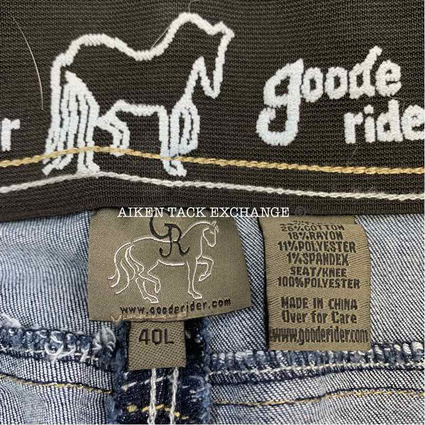 Goode Rider Knee Patch Denim Breeches, Size 40 R