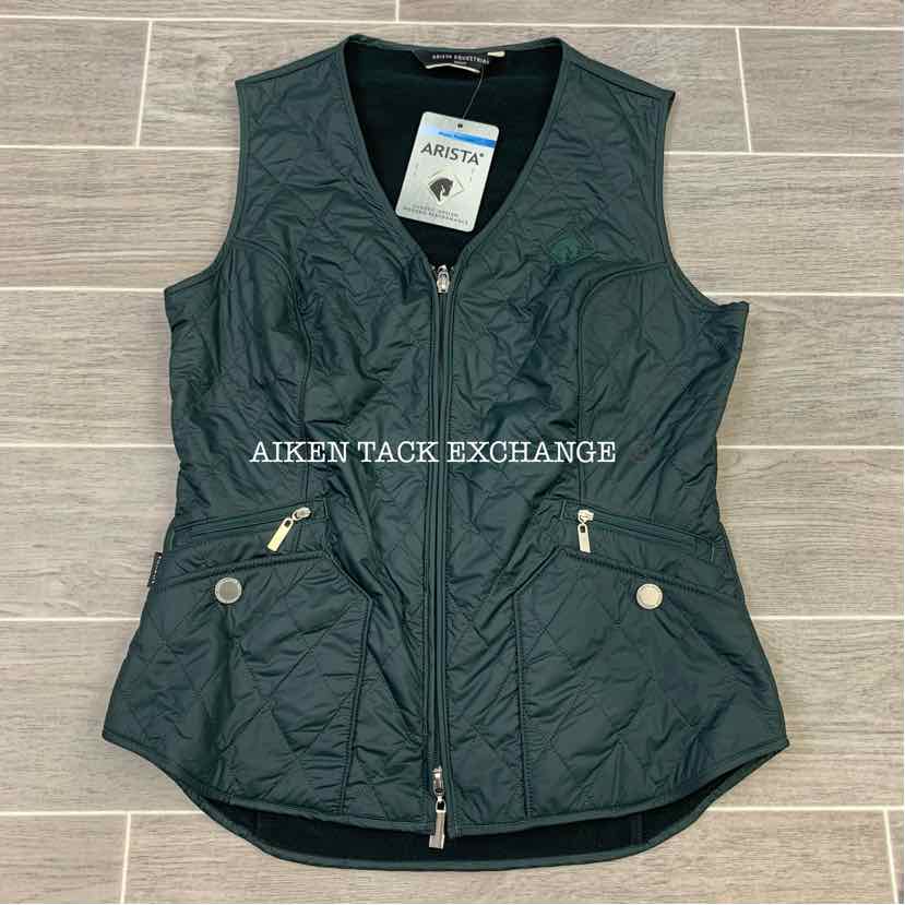 Arista Women's Quilted V-Vest, Forest, Size S, Brand New