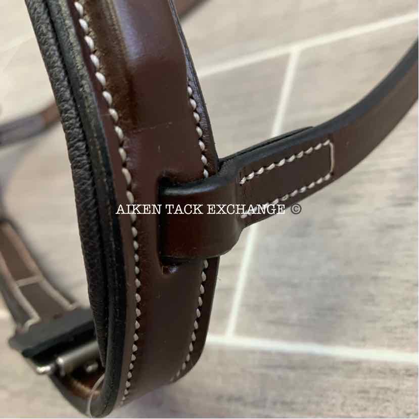 KL Select Red Barn Icon Square Raised Fancy Stitch Noseband, Oversize