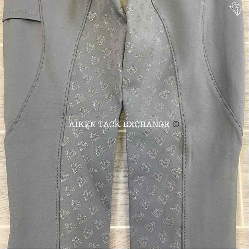 CAS Diamond Silicone Full Seat Compression Breeches, Grey, Size Large