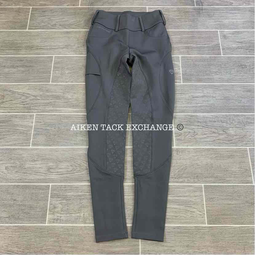 CAS Diamond Silicone Full Seat Compression Breeches, Grey, Size Large