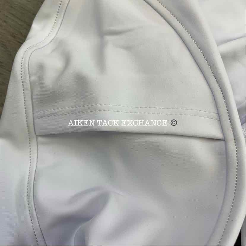 CAS Diamond Silicone Full Seat Riding Tight Breeches, White, Size Large