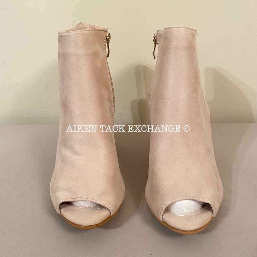 Women's 8, Fashion Peep Toe Bootie Heels, Light Pink:Arielle's Wardrobe: Footwear:Fashion:The Aiken Tack Exchange