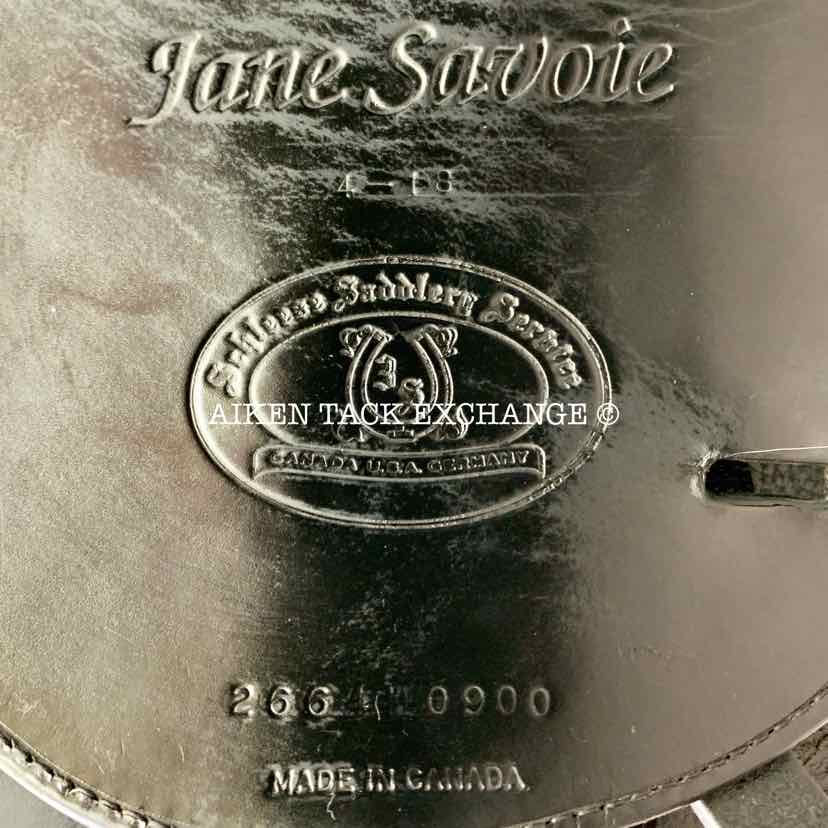 2000 Schleese Jane Savoie Dressage Saddle, 18" Seat, Long Flap, Medium Wide Tree, Wool Flocked Pony Panels