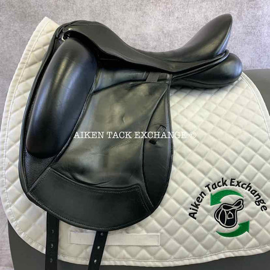 **SOLD** 2016 Custom Saddlery Icon Coda Monoflap Dressage Saddle, 17.5" Seat, Adjustable Tree, Wool Flocked Panels