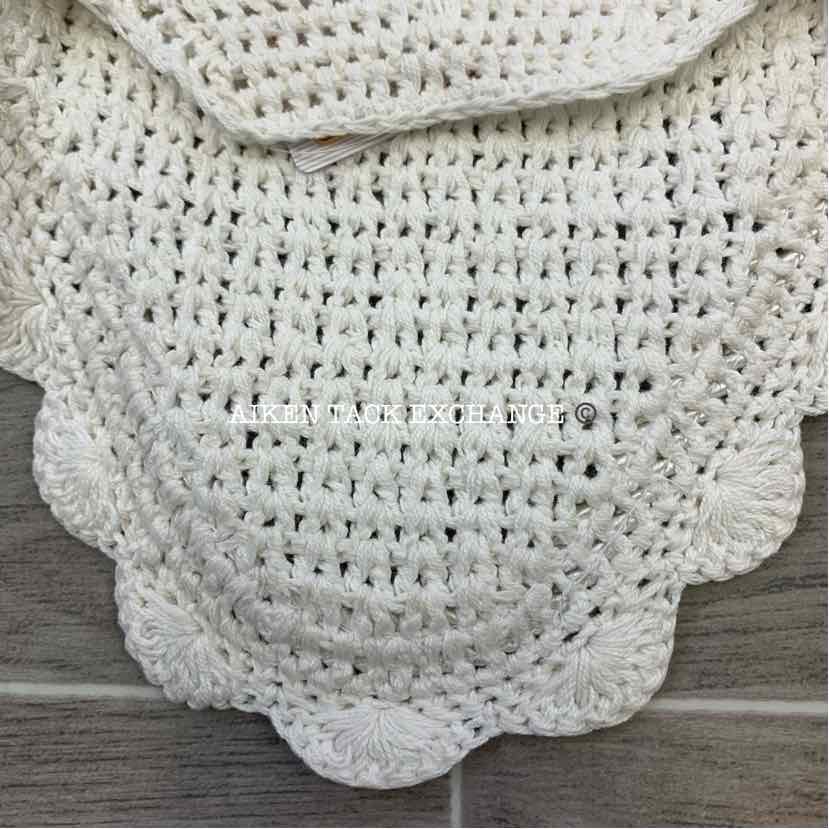 USG by KL Select Fly Veil Ear Bonnet, White, Size Pony/Cob, Brand New