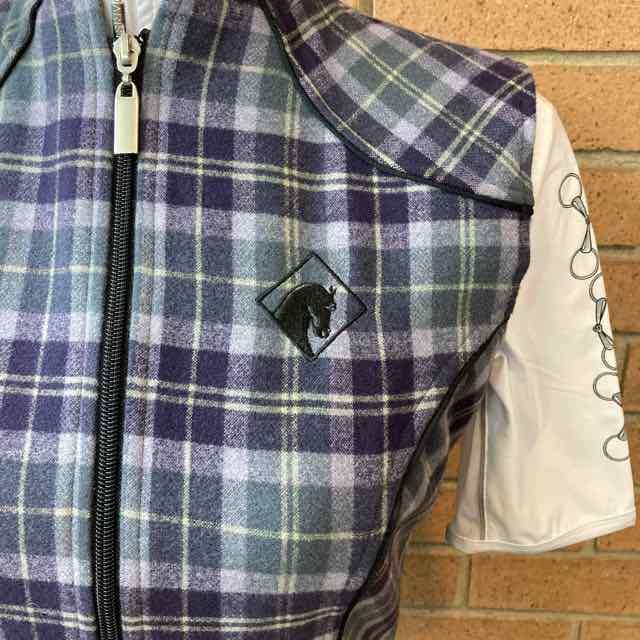 Arista Women's Wool Plaid Vest, Lavender/Slate, Brand New:Women's Vests:Aiken Tack Exchange:The Aiken Tack Exchange