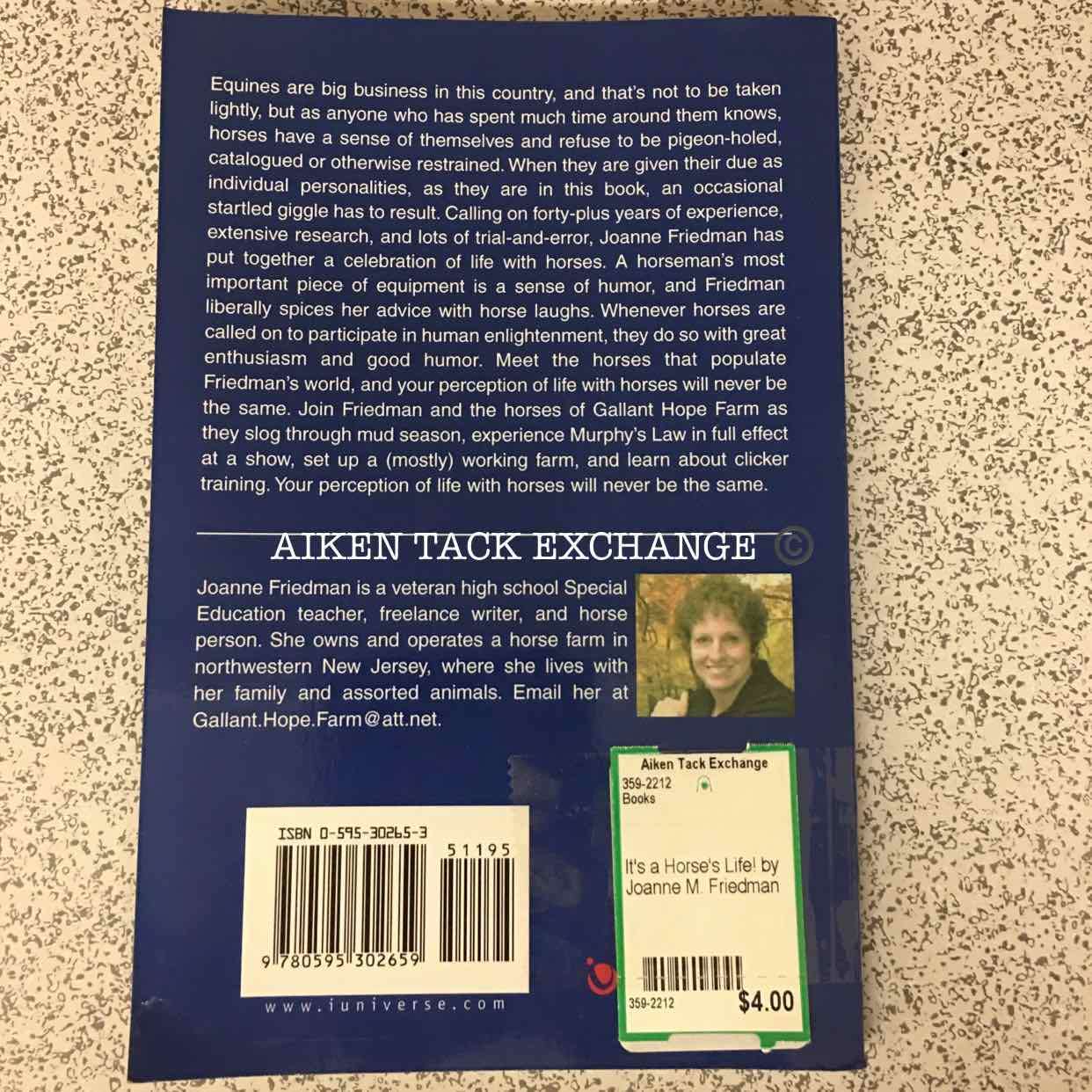 It's a Horse's Life! by Joanne M. Friedman:Books:Aiken Tack Exchange:The Aiken Tack Exchange